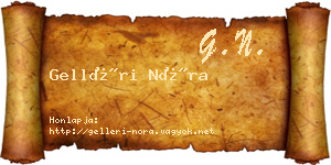 Gelléri Nóra névjegykártya